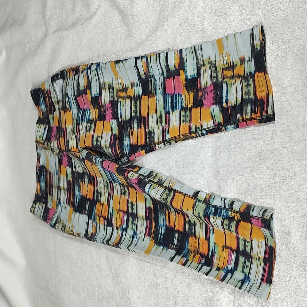 Nike Dri-Fit Multi Color Brush Stroke Athletic Workout Leggings Size Medium